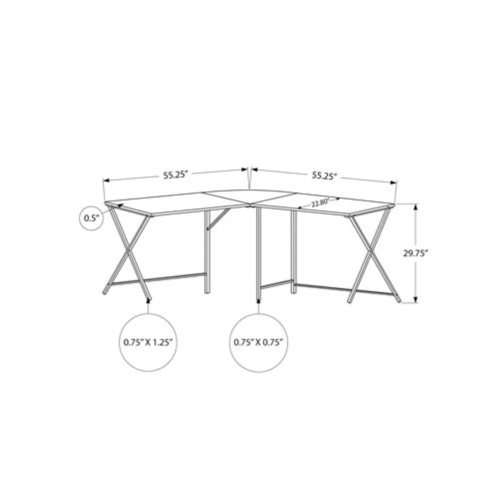 Bureau d'angle d'ordinateur de Monarch