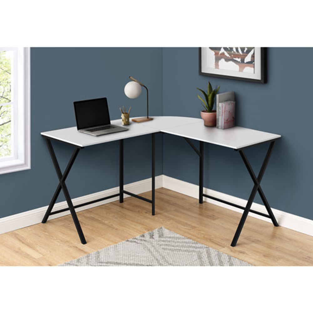 Monarch Corner Computer Desk - White/Black