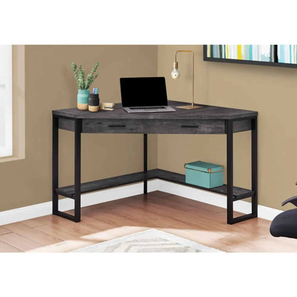 Monarch Angular Corner Computer Desk - Black