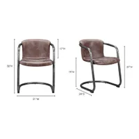 Freeman Traditional Genuine Leather Dining Chair - Set of 2