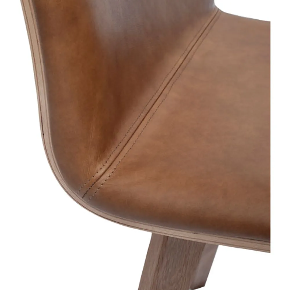 Napoli Transitional Genuine Leather Dining Chair - Set of 2 - Tan