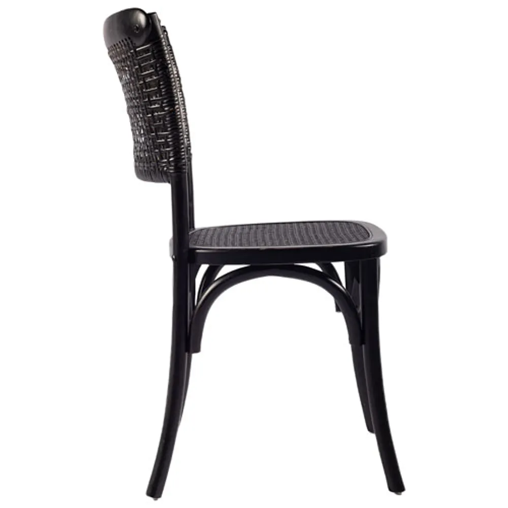 Churchill Rustic Country Dining Chair - Set of 2 - Antique Black