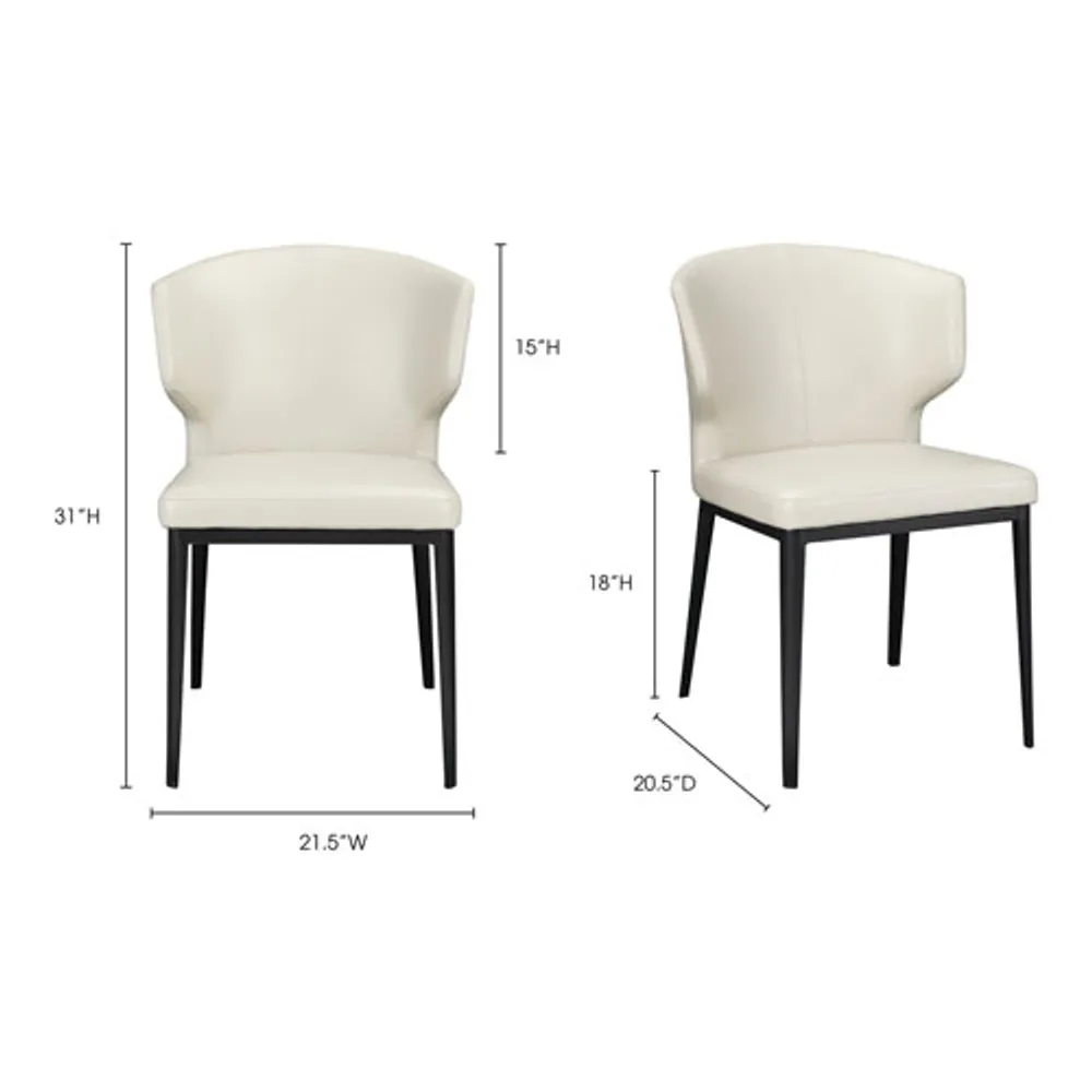 Delaney Contemporary Polyester Dining Chair - Set of 2