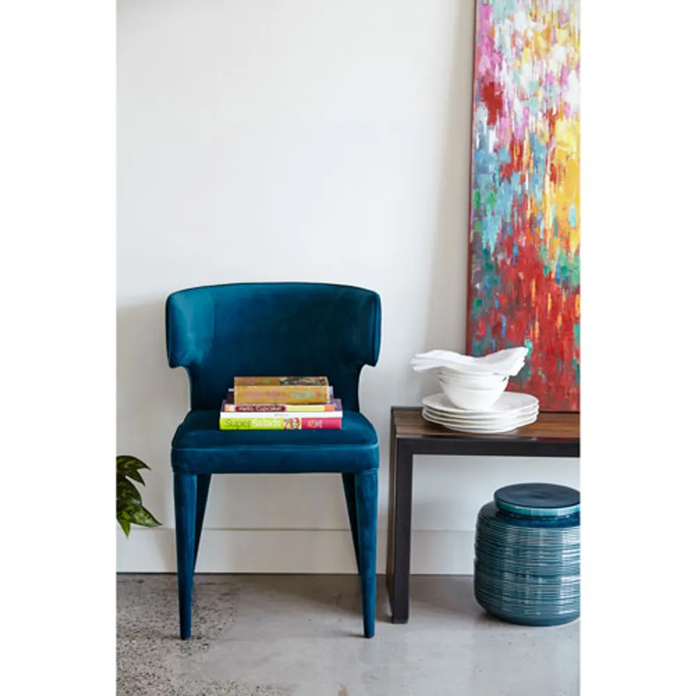 Jennaya Contemporary Polyester Dining Chair - Teal