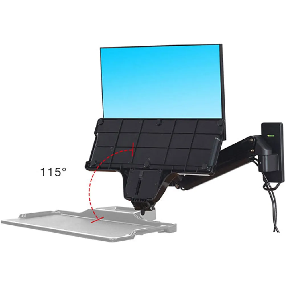 North Bayou Ergonomic Sit/Stand Desktop Workstation with Monitor Mount & Keyboard Tray - Black