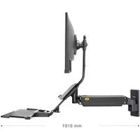 North Bayou Ergonomic Sit/Stand Desktop Workstation with Monitor Mount & Keyboard Tray - Black