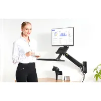 North Bayou Ergonomic Sit/Stand Desktop Workstation with Monitor Mount & Keyboard Tray - Black