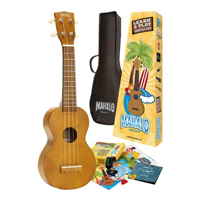 Mahalo MKI Kahiko Learn to Play Ukulele Essentials Pack - Transparent Brown