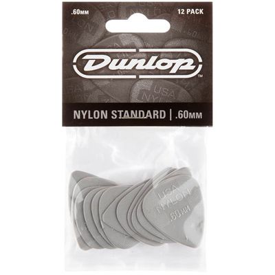 Dunlop Nylon Standard Guitar Picks - Grey - 12 Pack