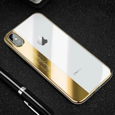 Luxury Electroplating Fashion Case Soft Back Letter Cover For iPhone XR (Gold)
