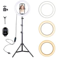 Vivider (TM) 10" Selfie Ring Light with 63" Extendable Tripod Stand & Flexible Phone Holder