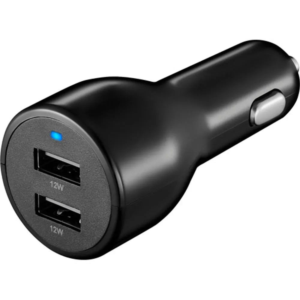 Insignia 24W Dual USB Car Charger - Black - Only at Best Buy