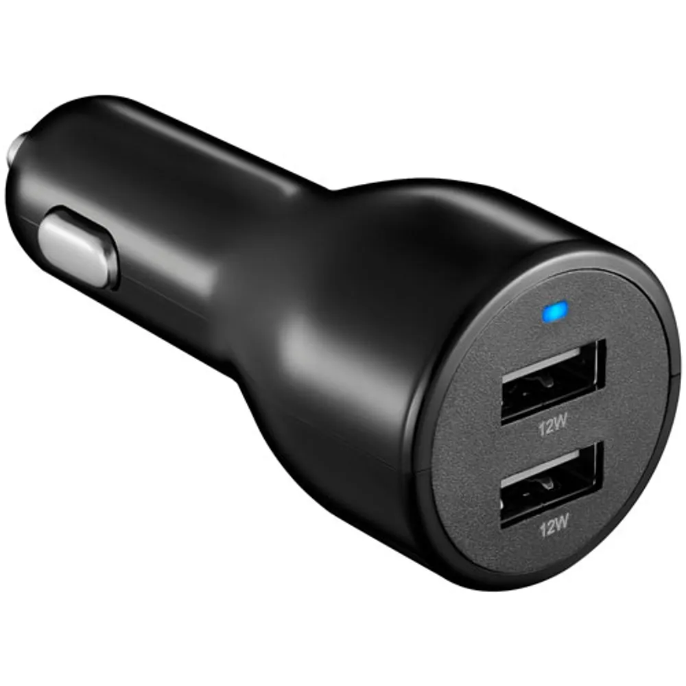 Insignia 24W Dual USB Car Charger - Black - Only at Best Buy