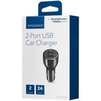 Insignia 24W Dual USB Car Charger - Black - Only at Best Buy