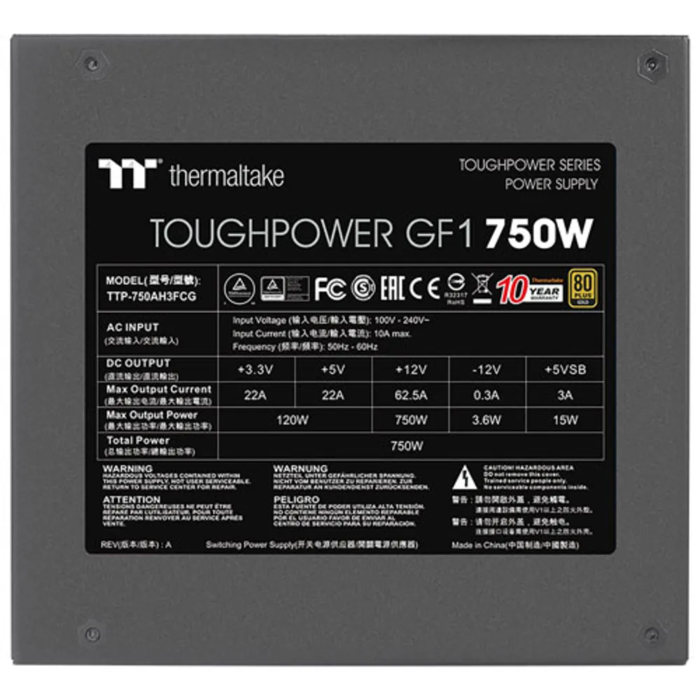 Thermaltake Toughpower GF1 750-Watt Modular Power Supply