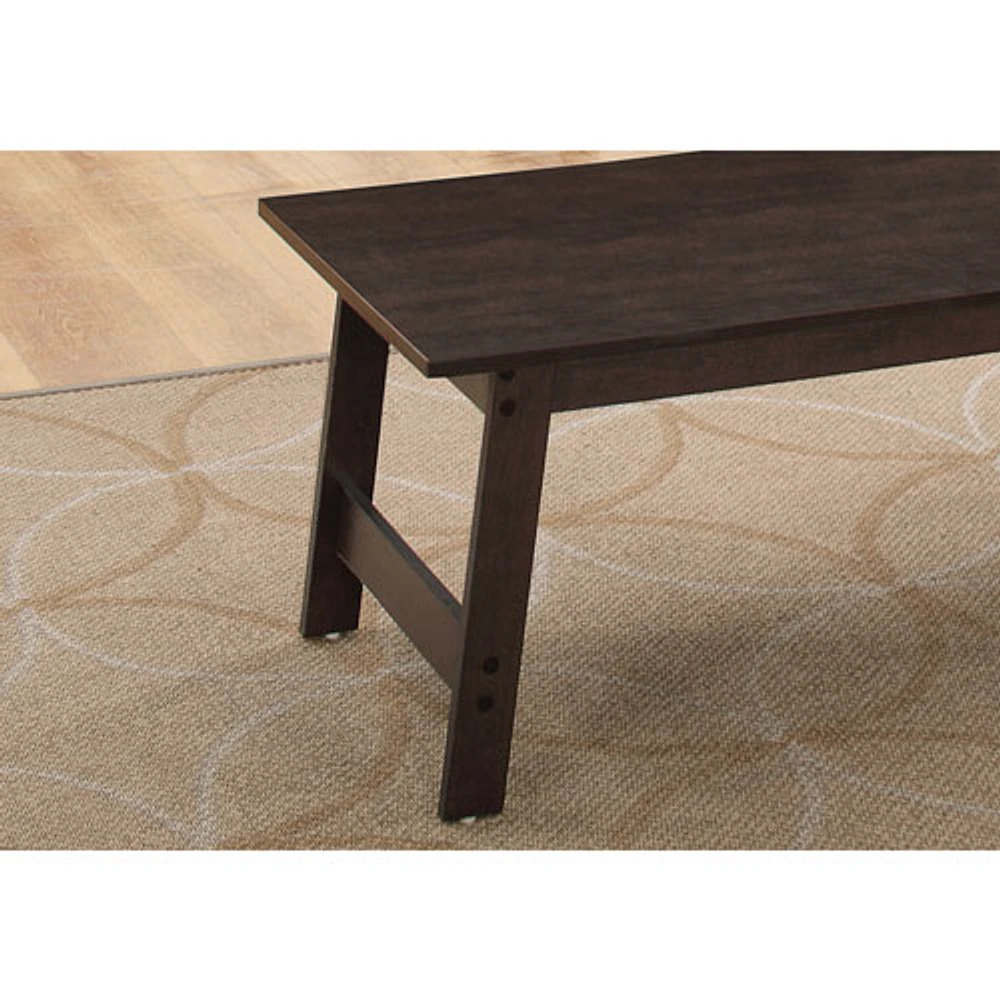 Monarch Angled-Leg Contemporary 3-Piece Coffee Table & End Tables Set - Cappuccino