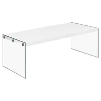 Monarch Modern Rectangular Coffee Table with Tempered Glass Side