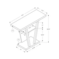 Monarch Contemporary Rectangular Console Table with Middle Shelf - Dark Taupe