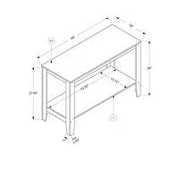 Monarch Contemporary Rectangular Console Table - Dark Taupe