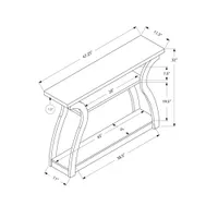 Monarch Modern Rectangular Console Table with 3-Tier