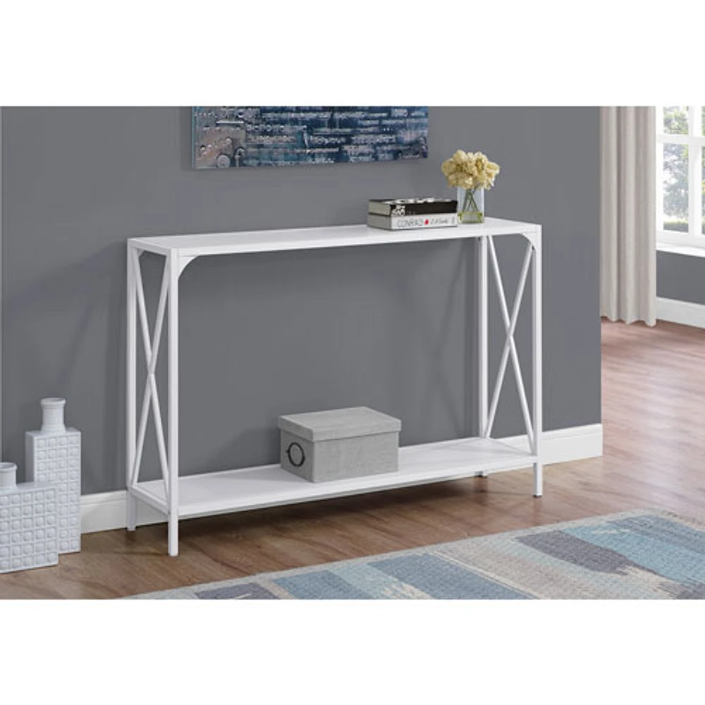 Monarch Contemporary Rectangular Console Cross-Bars Accent Table