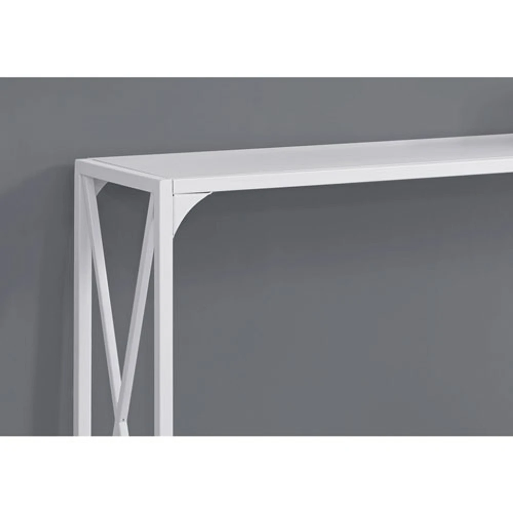 Monarch Contemporary Rectangular Console Cross-Bars Accent Table