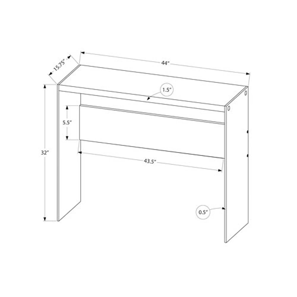 Monarch Modern Rectangular Side Console Table