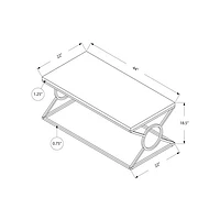 Monarch Modern Rectangular Coffee Table - White/Chrome