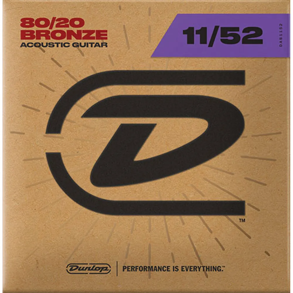 Dunlop 80/20 Bronze 0.011-0.052 Medium-Light Gauge Acoustic Guitar String (DAB1152)