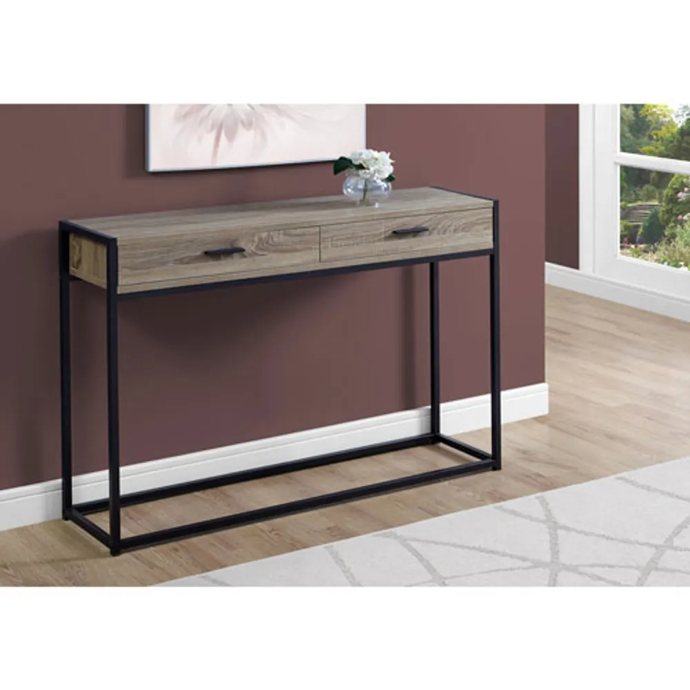 Monarch Modern Rectangular Metal Base Console Accent Table