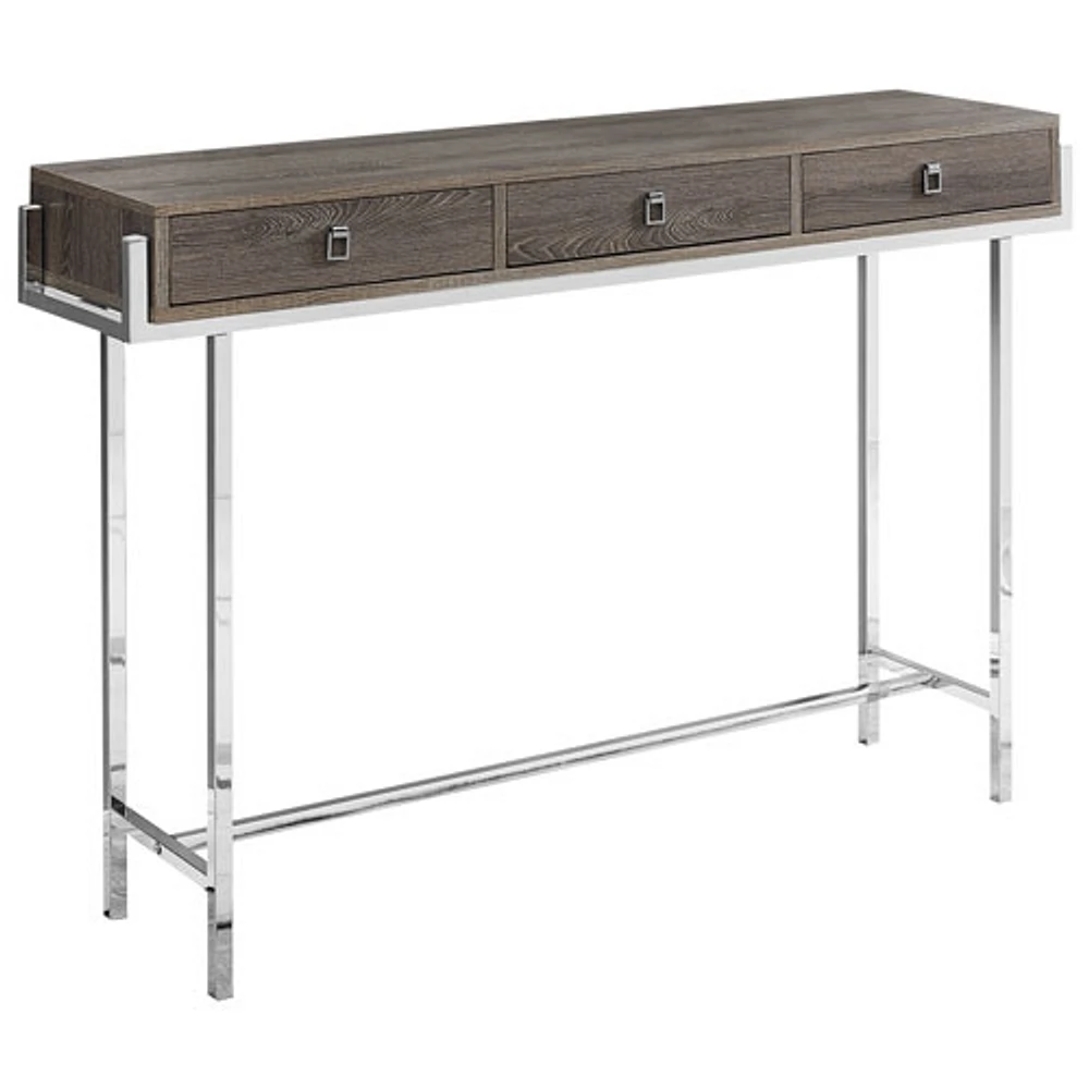 Monarch Modern Rectangular Three-Drawer Console Accent Table