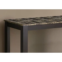 Monarch Contemporary Rectangular Marble-look Console Sofa Table - Cappuccino