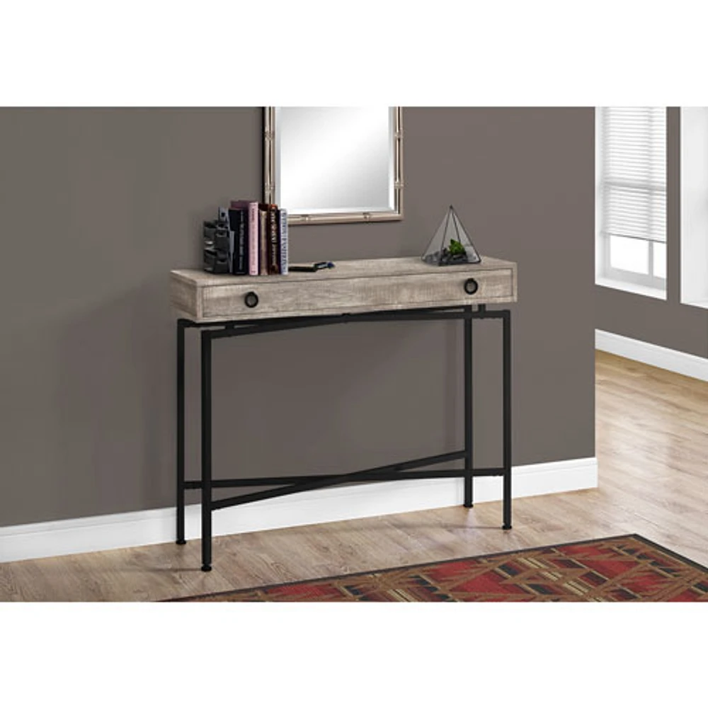 Monarch Modern Rectangular Drawer Console Table - Taupe