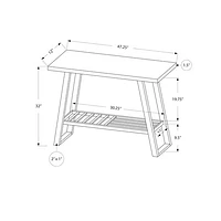 Monarch Modern Rectangular Console Accent Table - Dark Taupe