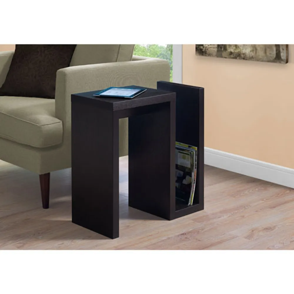 Monarch Modern Rectangular Open Storage Side Accent Table