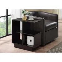 Monarch Modern Open Concept Shelves Rectangular Side Accent Table