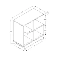 Monarch Modern Open Concept Shelves Rectangular Side Accent Table