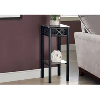 Monarch Modern Square Stand Accent Table - Black