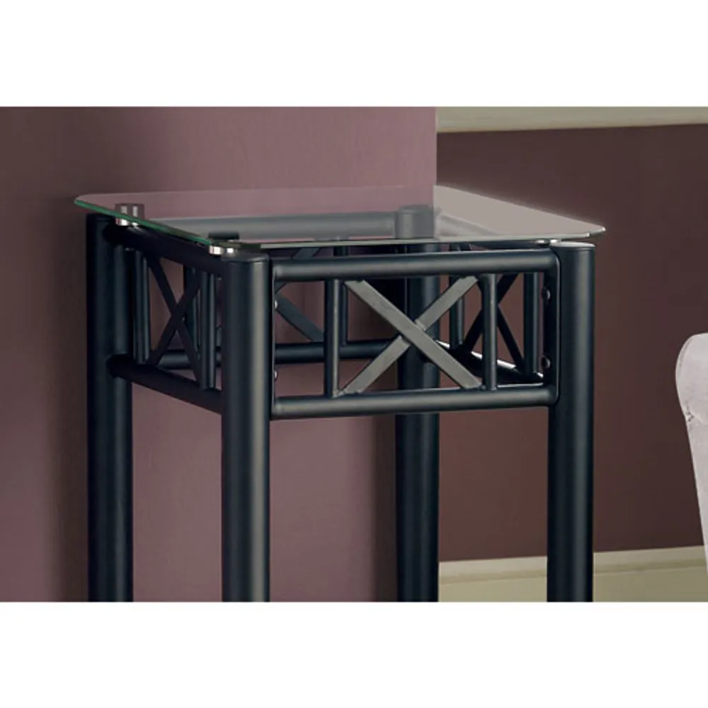 Monarch Modern Square Stand Accent Table - Black