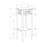 Monarch Modern Square Stand Accent Table - Black