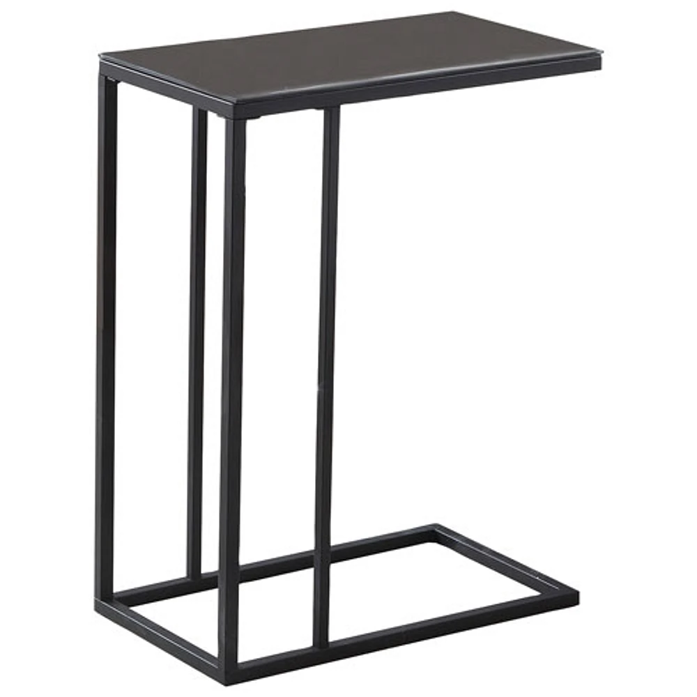 Monarch Modern Rectangular Glass Top Accent Table - Black