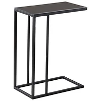 Table d'appoint rectangulaire moderne avec surface en verre de Monarch - Noir