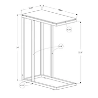 Table d'appoint rectangulaire moderne avec surface en verre de Monarch - Noir