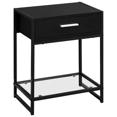 Monarch Modern Rectangular Drawer Accent Table - Black