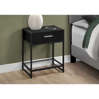 Monarch Modern Rectangular Drawer Accent Table - Black