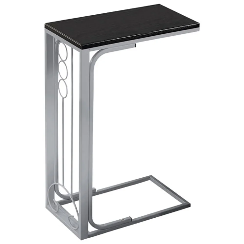 Monarch Modern Rectangular C-Shape End Table - Black