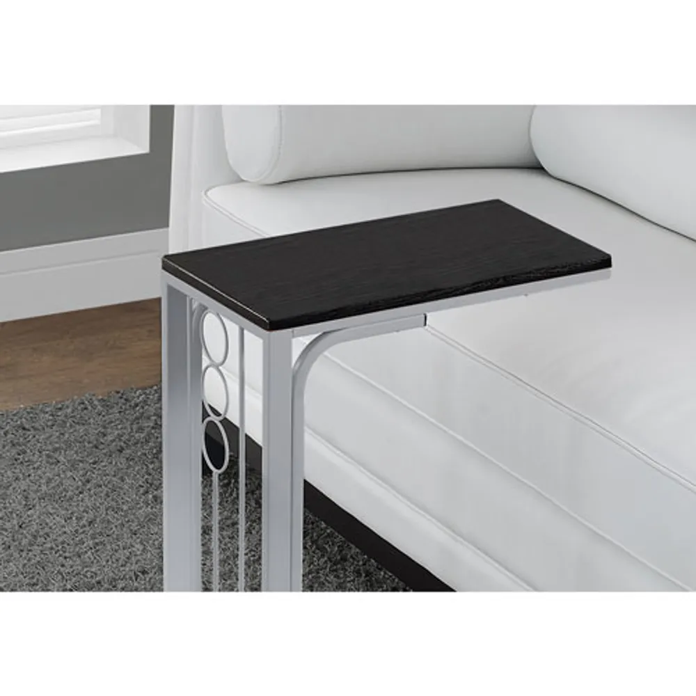 Monarch Modern Rectangular C-Shape End Table - Black