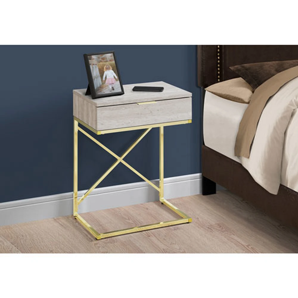 Monarch Modern Rectangular Accent End Table with Storage