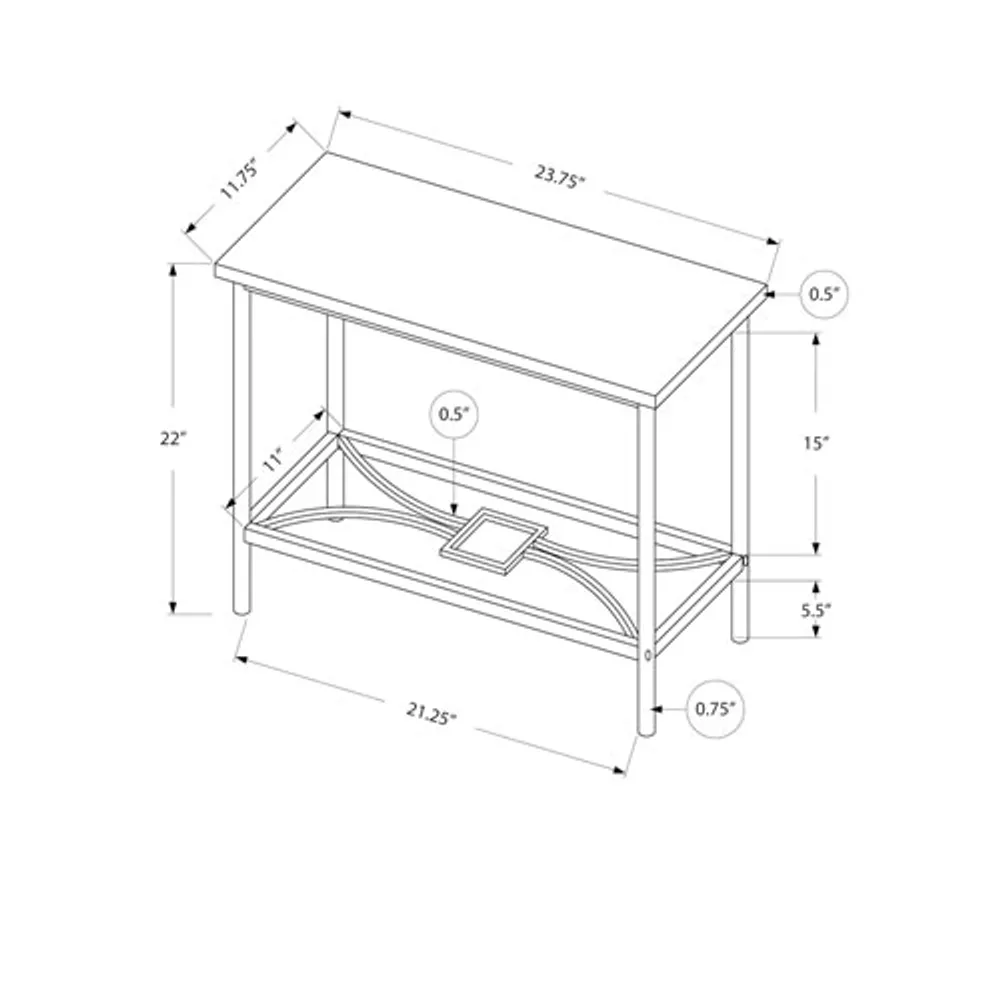 Monarch Contemporary Rectangular End Table