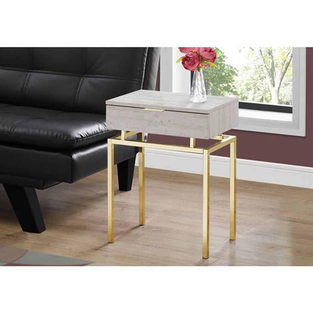 Monarch Modern Rectangular End Table with Drawer